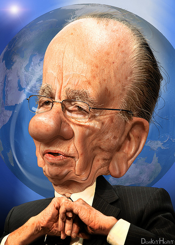 Caricature of Rupert Murdoch. Image source: http://www.flickr.com/photos/donkeyhotey/5605687303/